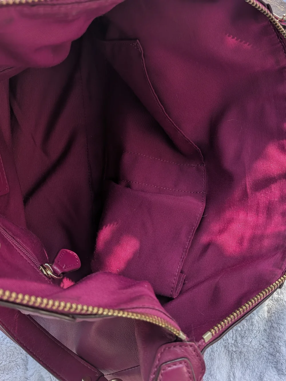 COACH Colette Fuchsia Leather Satchel/Crossbody, Orig MSRP $450.